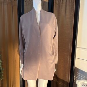 Tan Colored Women’s Longline Open-Front Coatigan